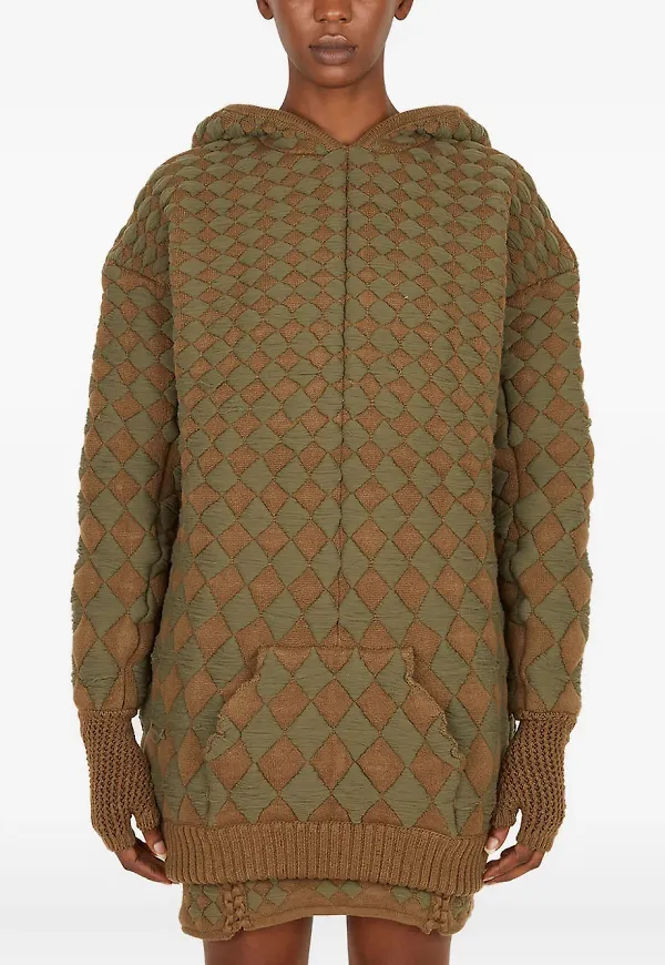 Isa Boulder quiltad hoodie - Grön