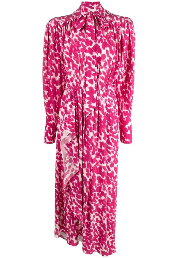 Isabel Marant Bisma leopardmönstrad klänning - Rosa