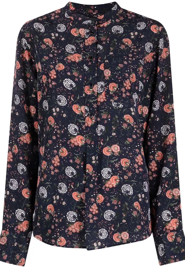 Isabel Marant blommig sidenblus - Blå