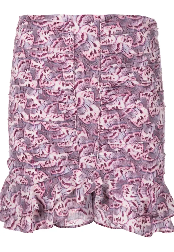 ISABEL MARANT Milendi minikjol med rysch - Lila