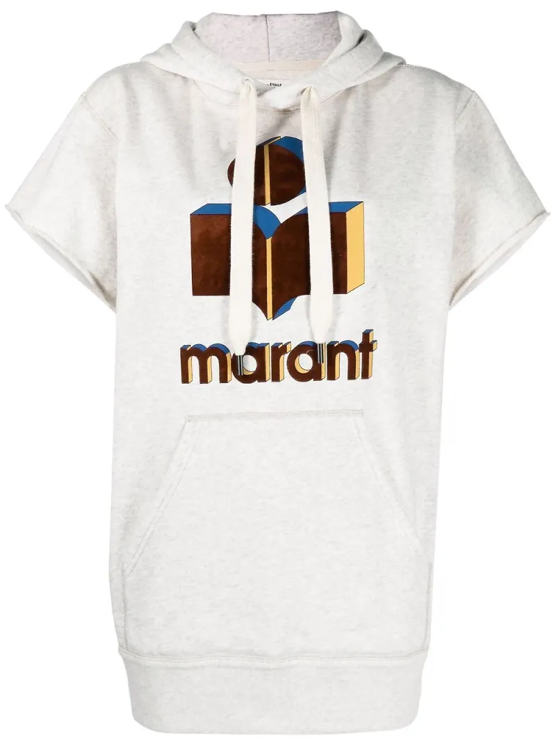 Isabel Marant Étoile Milesy hoodie med logotyp - Grå