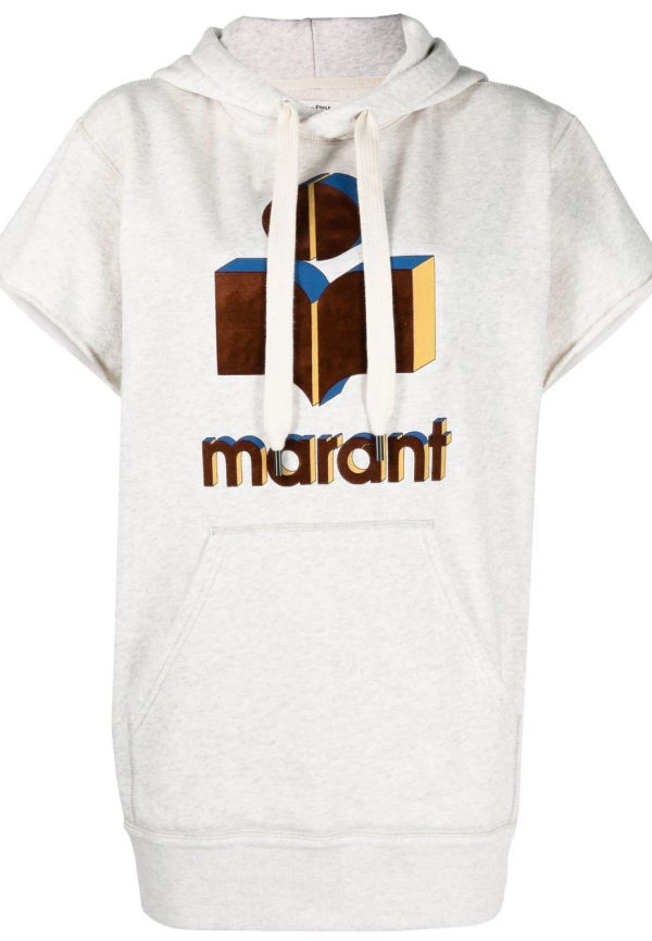 Isabel Marant Étoile Milesy hoodie med logotyp - Grå