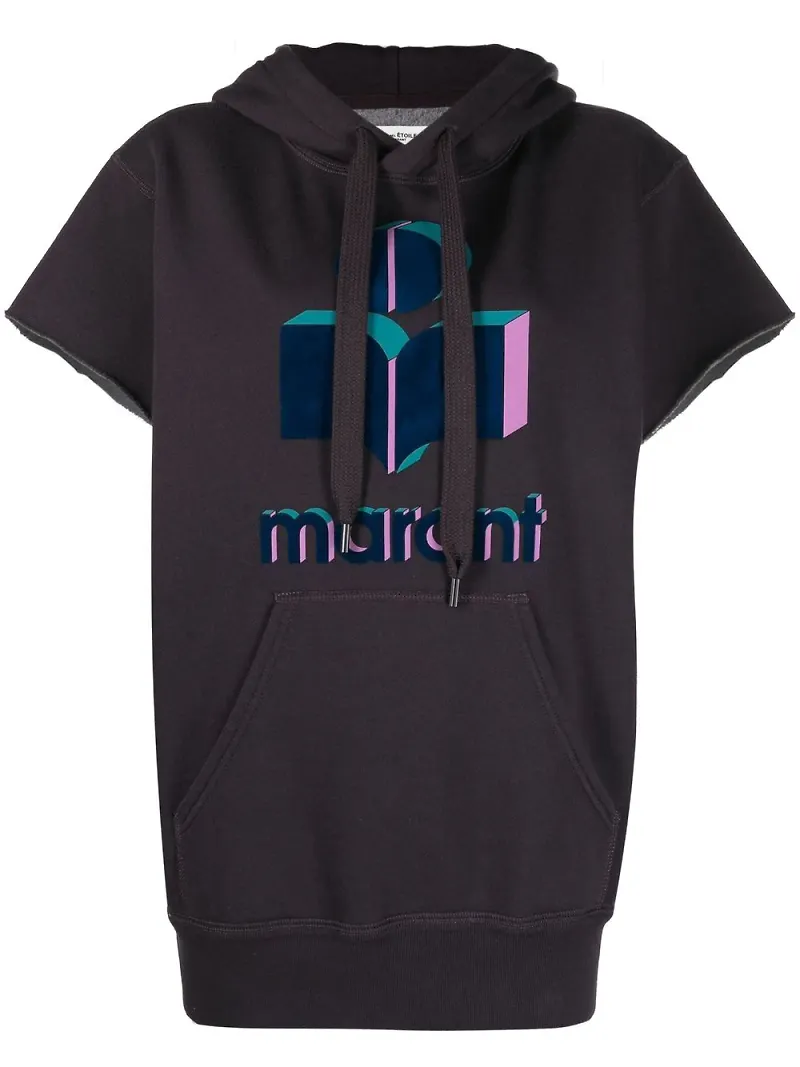 Isabel Marant Étoile Milesy hoodie med logotyp - Grå