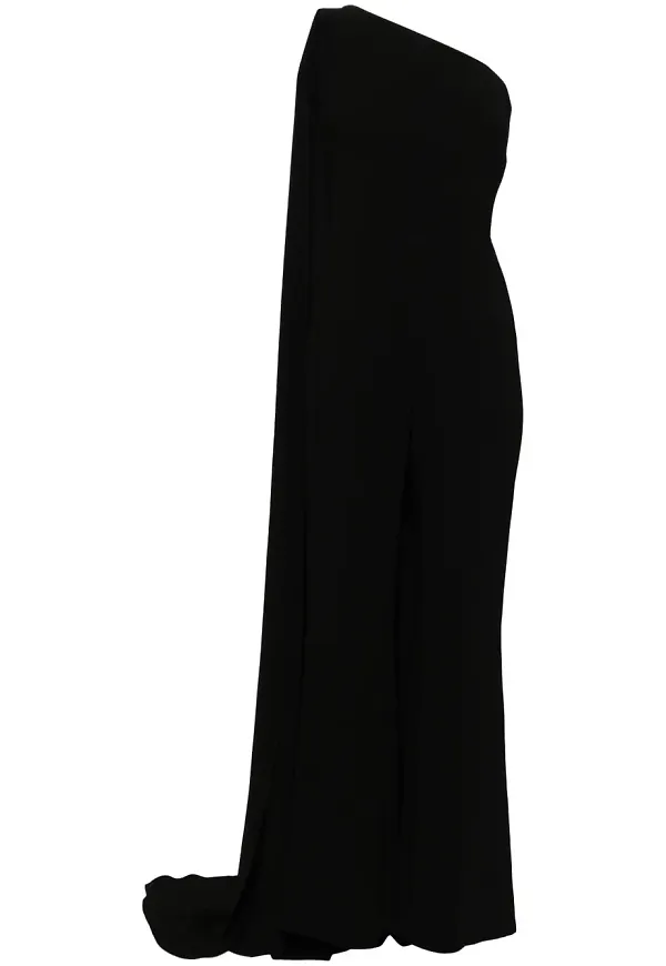 Isabel Sanchis enaxlad jumpsuit med cape - Svart