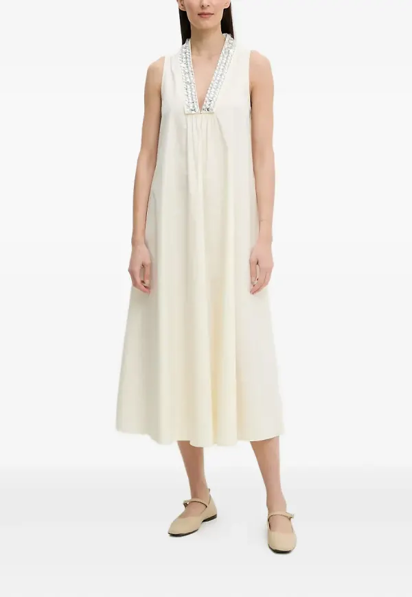 Isabelle Blanche ärmlös klänning med strass - Neutral – Farfetch