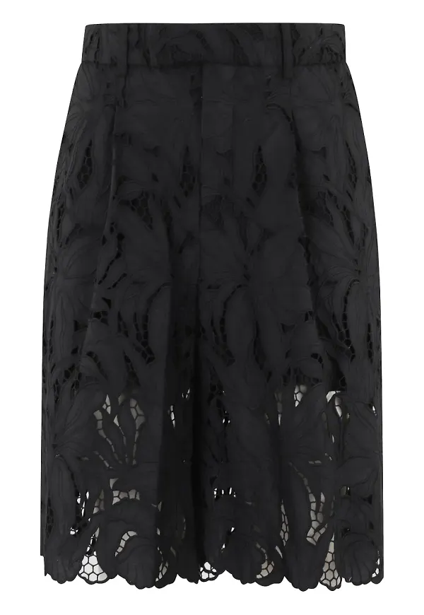 Isabelle Blanche shorts med spetsdetalj - Svart