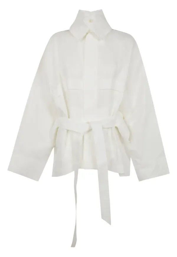 Issey Miyake Hempen jacka - Vit