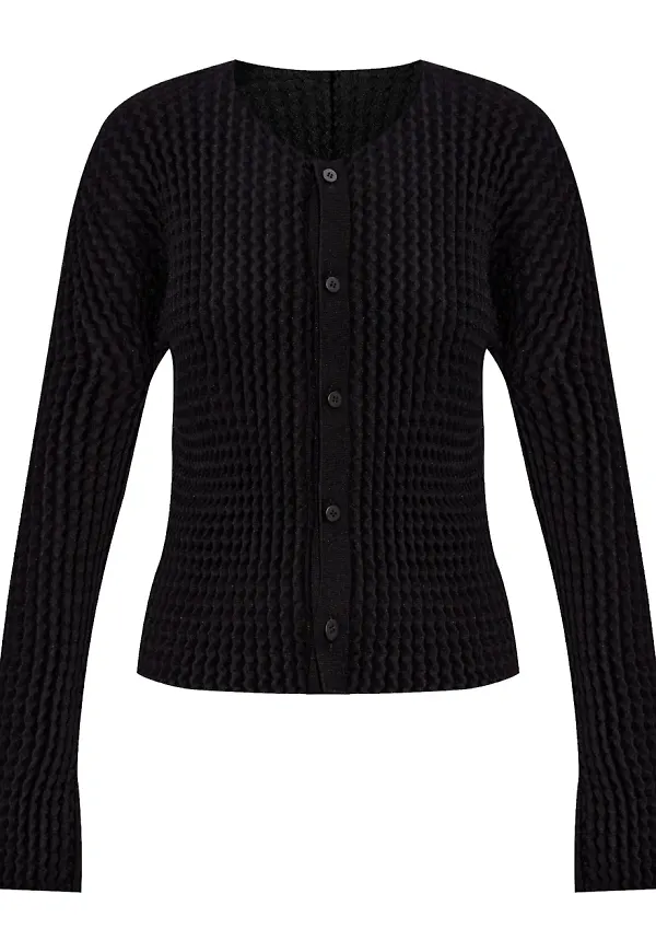 Issey Miyake plisserad kofta - Svart