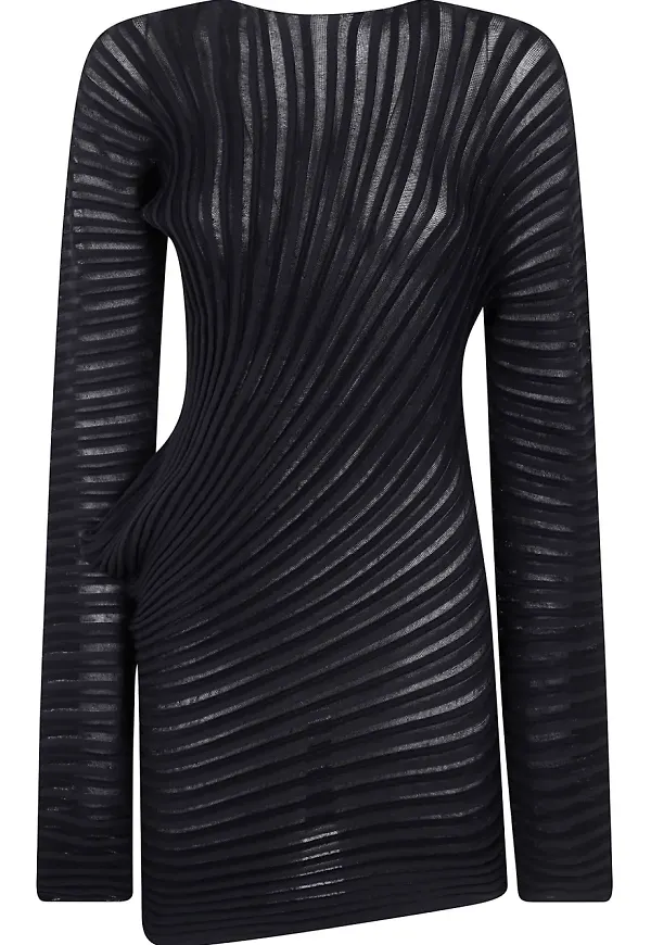 Issey Miyake plisserad topp - Svart