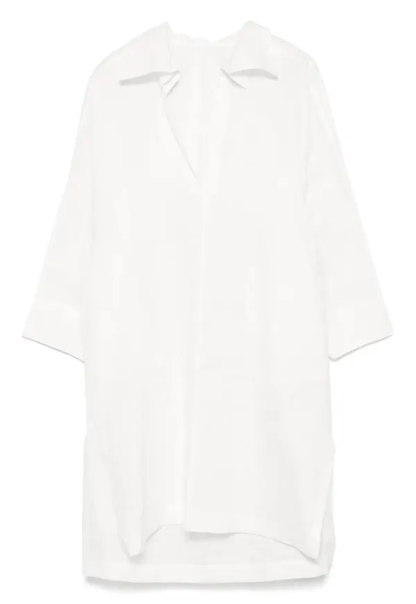 Issey Miyake v-ringad midiklänning - Vit
