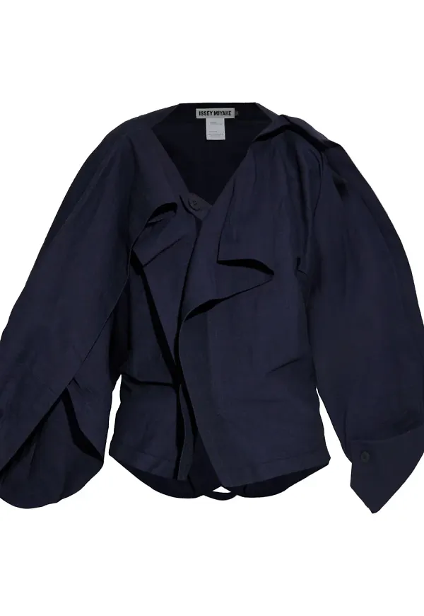 Issey Miyake volangblus - Blå