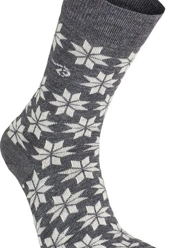 Ivanhoe Unisex Wool Sock Snowflake Grey Marl