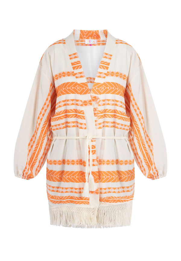 IZIA Kimono orange / naturvit
