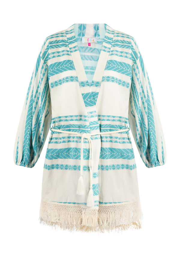 IZIA Kimono turkos / naturvit