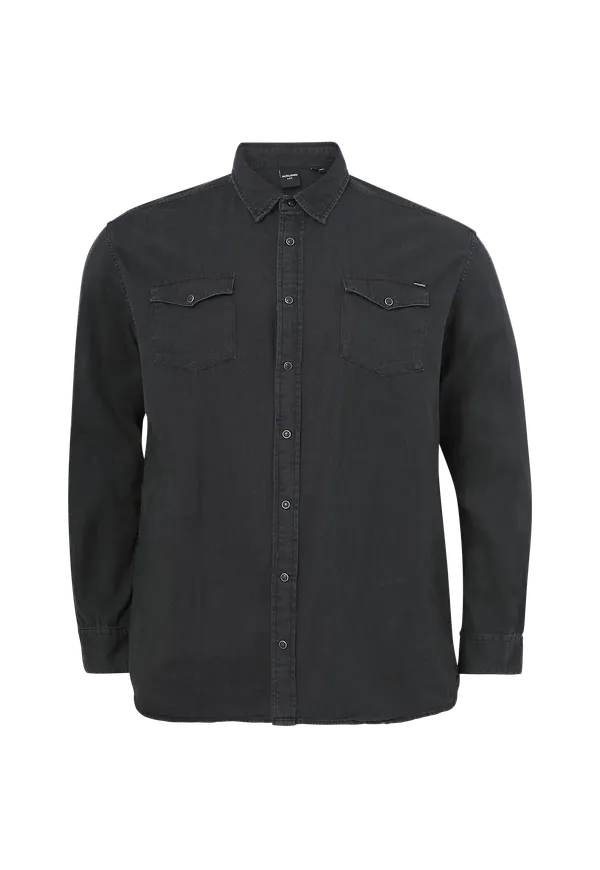 Jack & Jones - Jeansskjorta jjeSheridan Shirt L/S PS - Svart - 6XL