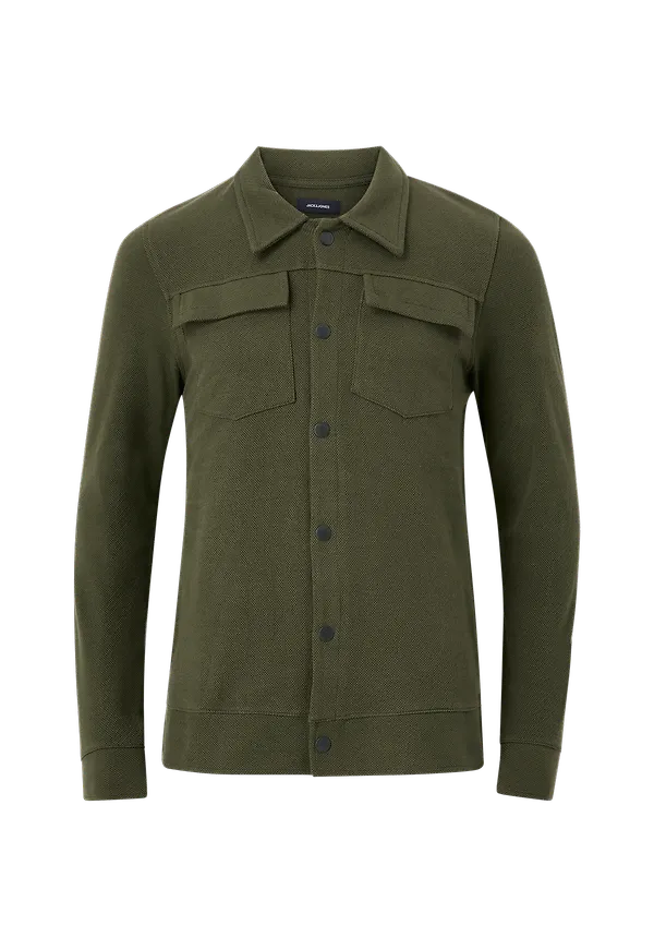 Jack & Jones - Overshirt jjStructure Sweat Overshirt - Grön - S
