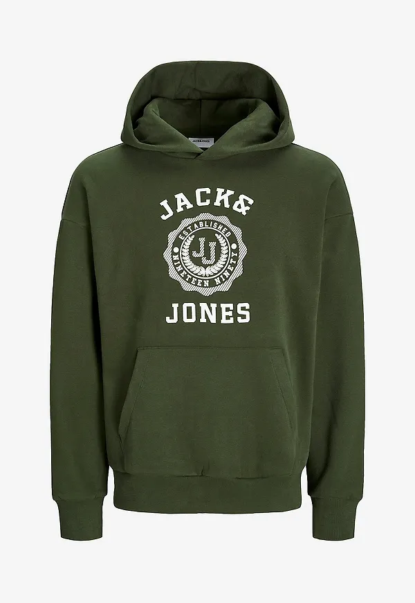 Jack & Jones - Huvtröja jjVicto Sweat Hood - Grön
