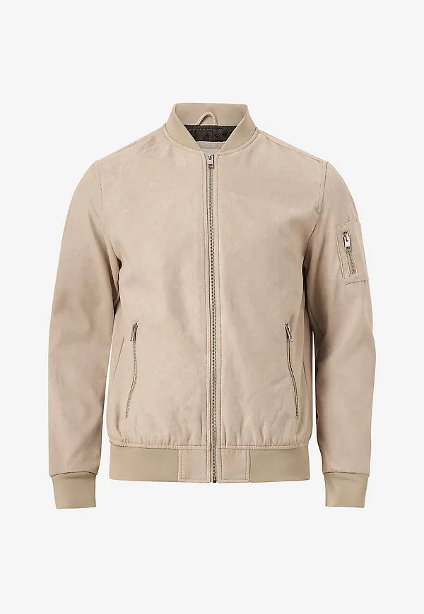 Jack & Jones - Jacka jjeRocky Faux Suede Bomber - Brun
