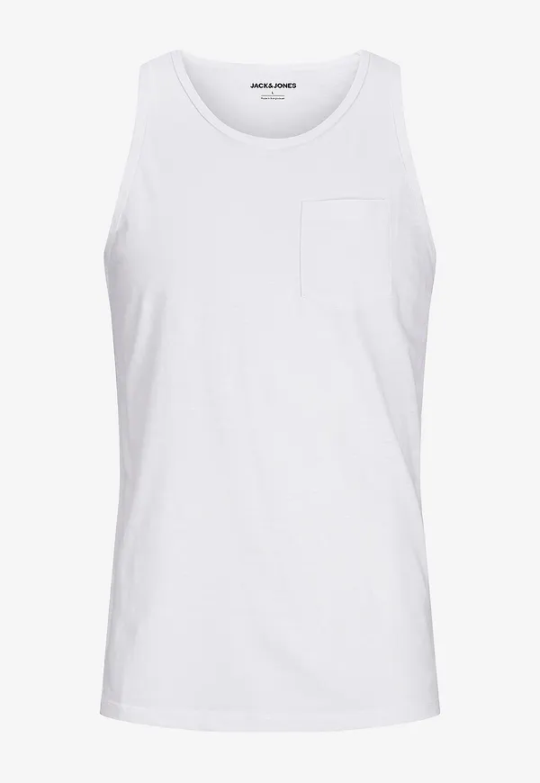 Jack & Jones - Linne jjJake Tampa Pocket Slub Tanktop - Vit