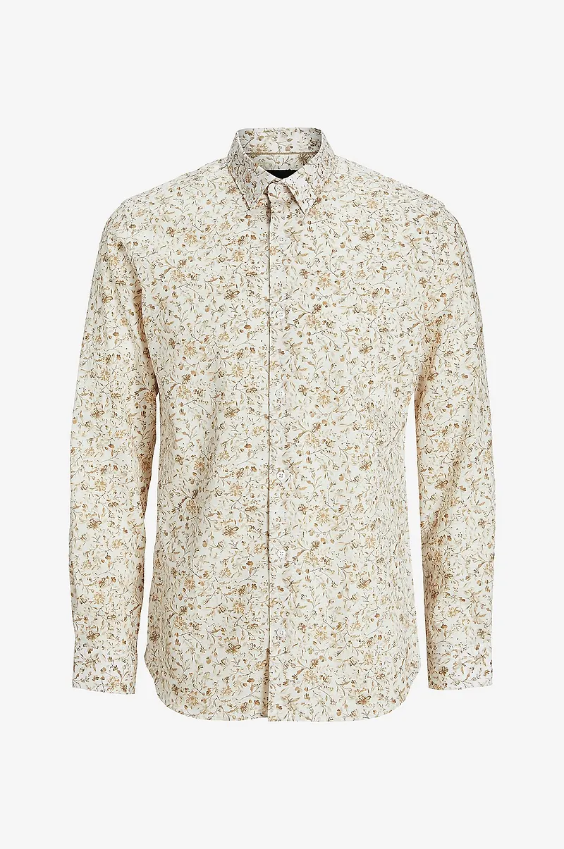 Jack & Jones - Skjorta jprBlabarnes Print Dobby L/S Shirt - Vit
