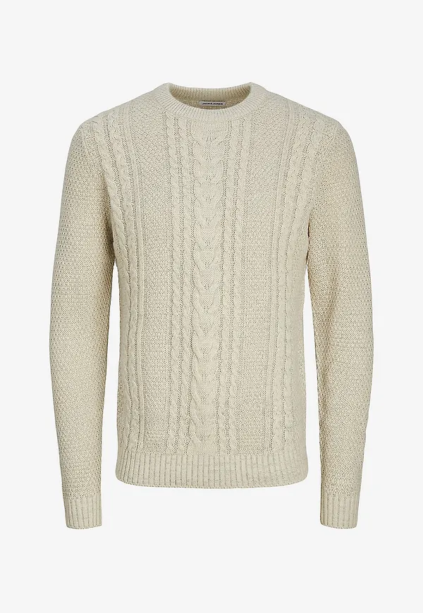 Jack & Jones - Tröja jjCraig Knit Crew Neck - Vit