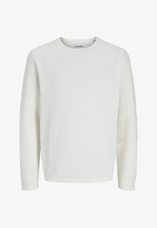 Jack & Jones - Tröja jjeGeorge Knit Crew Neck - Vit
