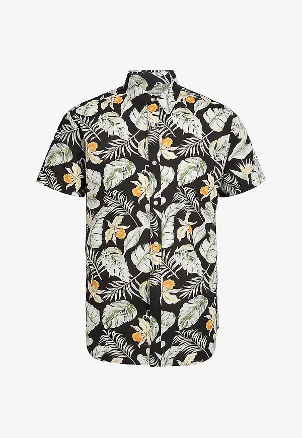 Jack & Jones Plus - Skjorta jjChill Aop Shirt SS - Svart