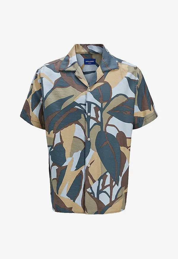 Jack & Jones Plus - Skjorta jorTavira Marshall Aop Shirt SS OC - Blå
