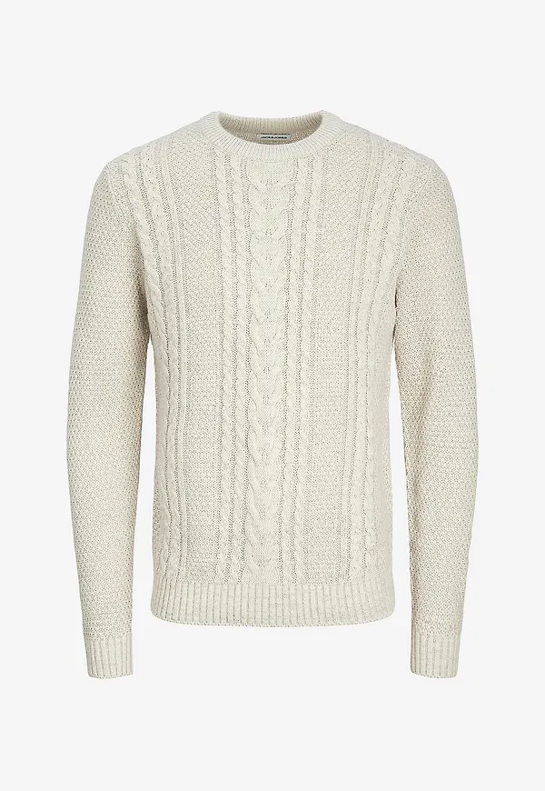 Jack & Jones Plus - Tröja jjCraig Knit Crew Neck Aw24 Pls - Vit