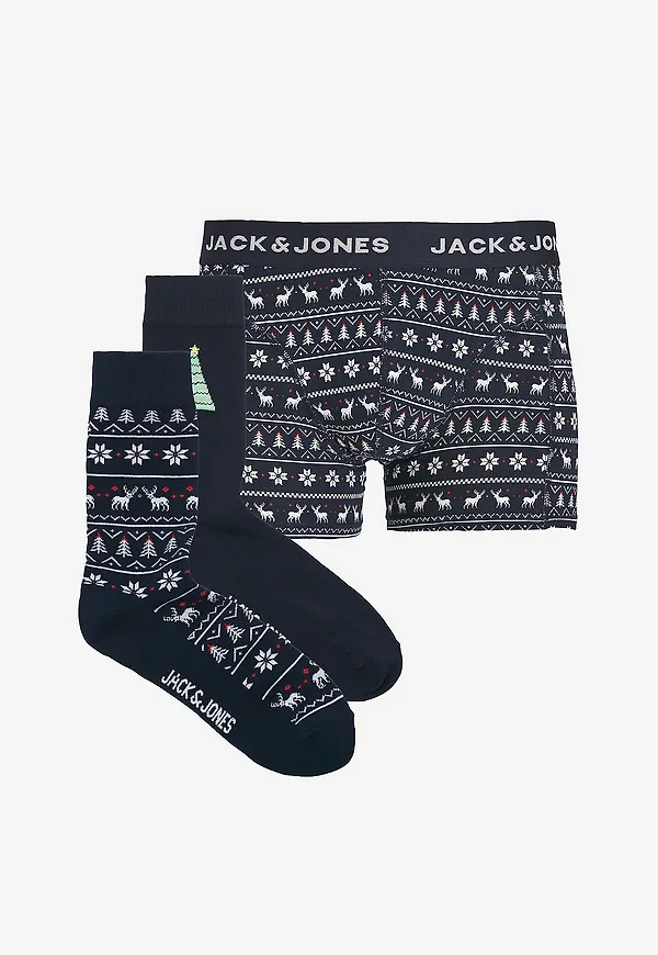 Jack & Jones - Boxerkalsonger Jacsantos Deer Giftbox - Blå