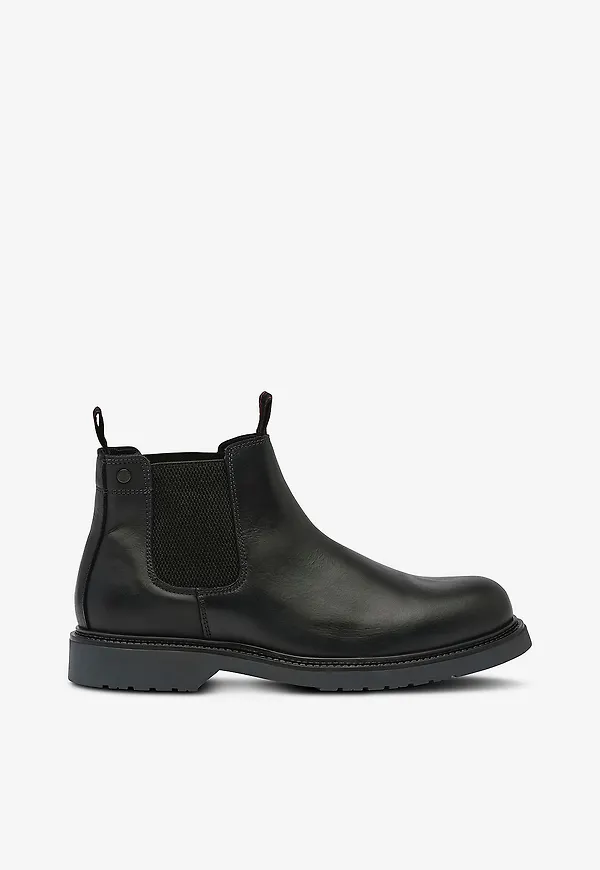Jack & Jones - Chelseaboots jfwLeyton Leather SN - Svart