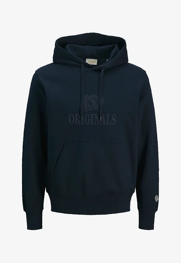 Jack & Jones - Huvtröja Jorfrederiksberg Monogram Sweat Hoo - Blå