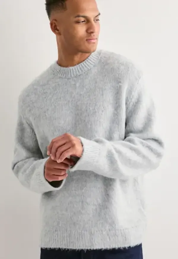 Jack & Jones Jcofade Knit Crew Neck Styd AW25 Stickade tröjor Grå