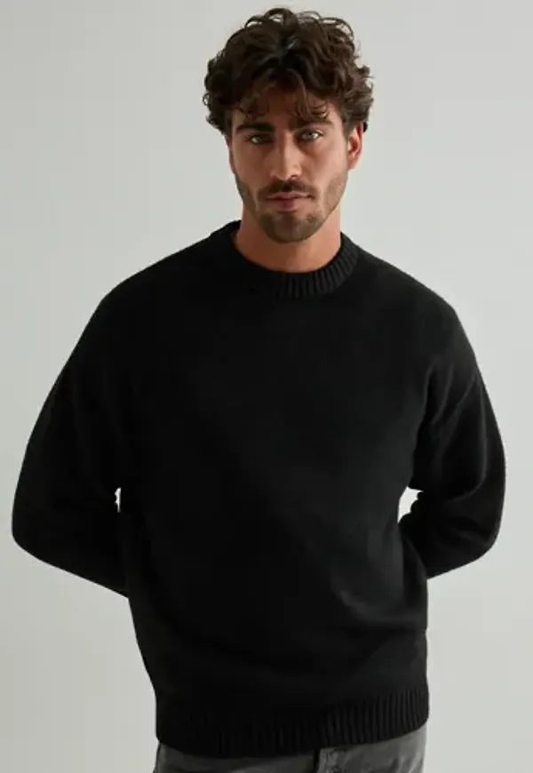 Jack & Jones Jjesoho Ollie Knit Crew Neck Sn Stickade tröjor Svart