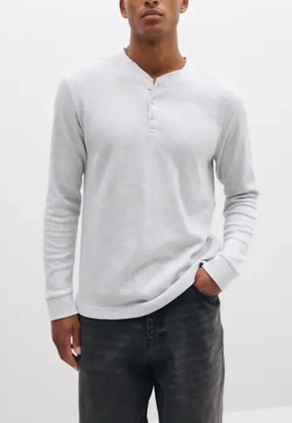 Jack & Jones Jornorrebro Henley Ls Tee Sn Farfarströjor Vit