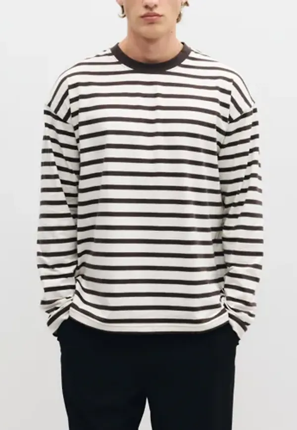 Jack & Jones Jorsalamanco Ls Stripe Tee Crewneck Sweatshirts Svart