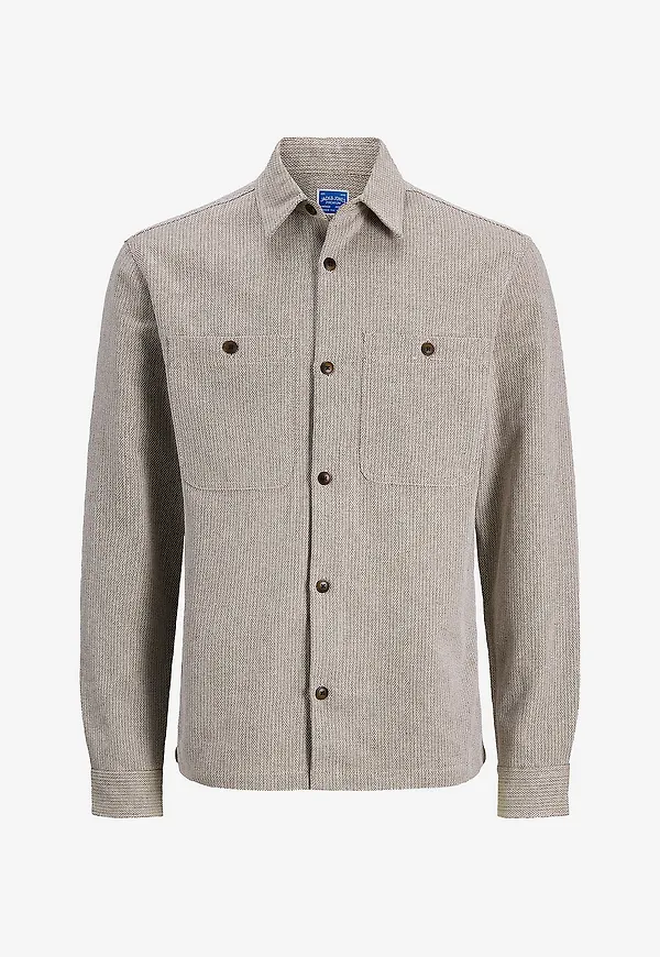 Jack & Jones - Overshirt jprBlurayle Linen - Grå