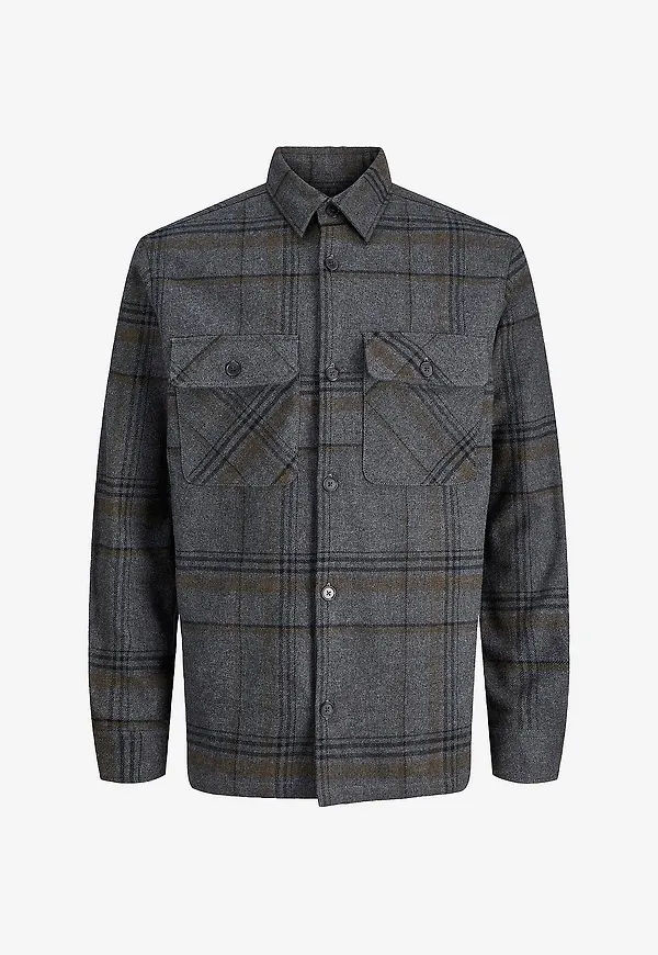 Jack & Jones - Overshirt jprRayle Melange Check - Grå