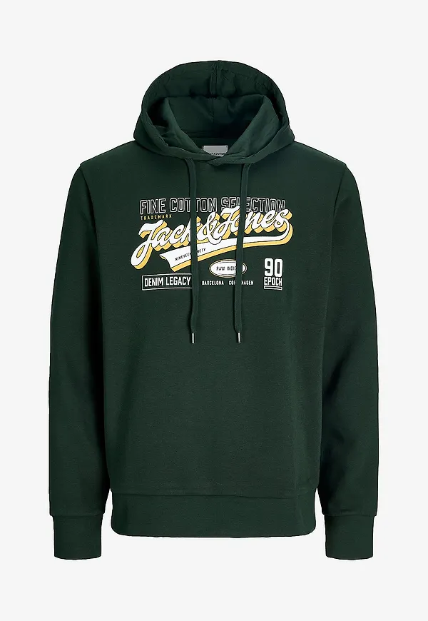 Jack & Jones Plus - Huvtröja Jjelogo Sweat Hood 2 Col Aw26 Sn Pl - Blå