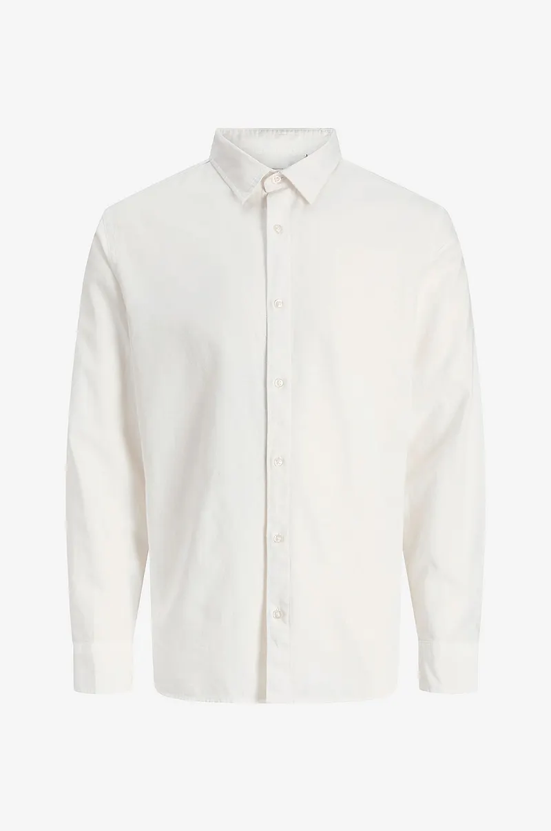 Jack & Jones Plus - Skjorta jjeBreeze Linen Blend L/S SN - Vit