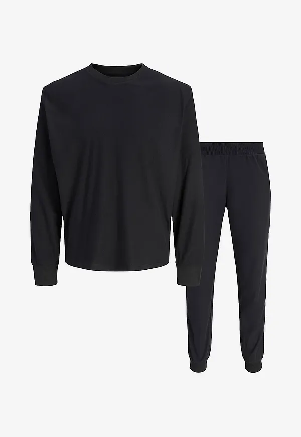 Jack & Jones - Pyjamasset jacSolid Lounge Set - Svart
