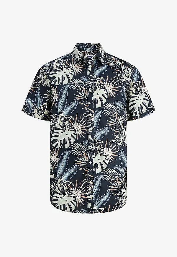 Jack & Jones - Skjorta jjHonolulu Aop Shirt SS - Svart