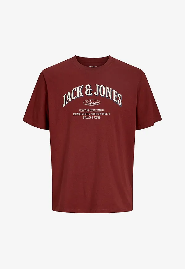 Jack & Jones - T-shirt Jjedenver Logo Tee Ss O-Neck Sn - Brun