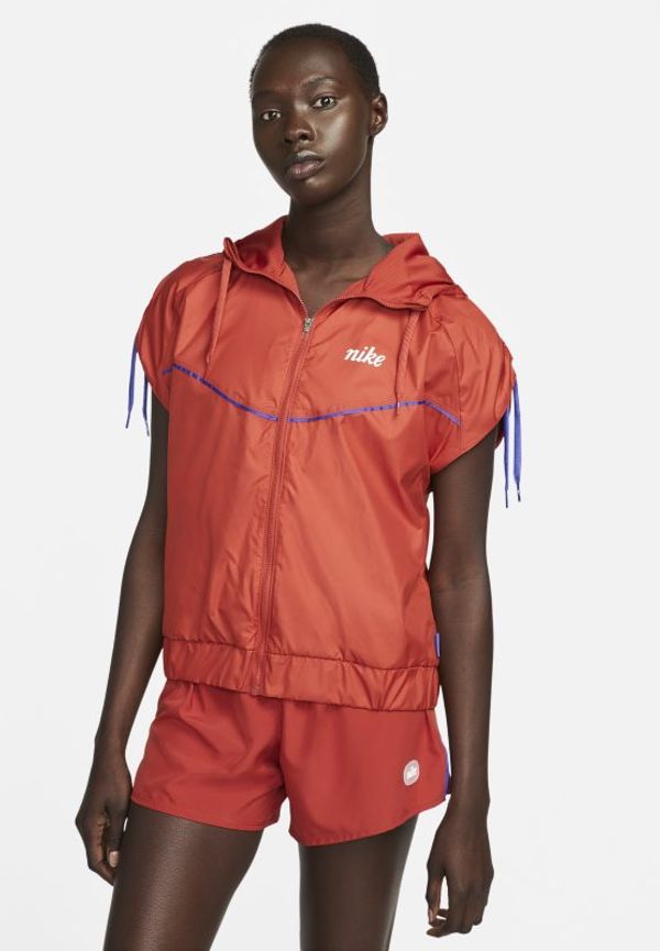 Jacka i vävt material Nike Repel Icon Clash för kvinnor - Röd