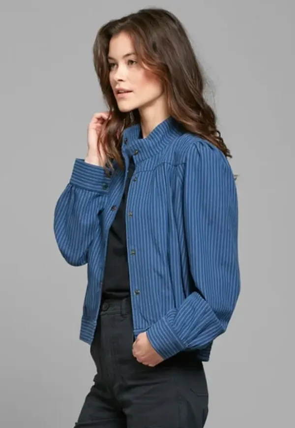 Jacket Ljungby Work Stripe Dark Blue