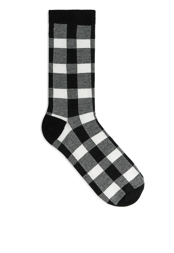 Jacquard-Knitted Socks - Black