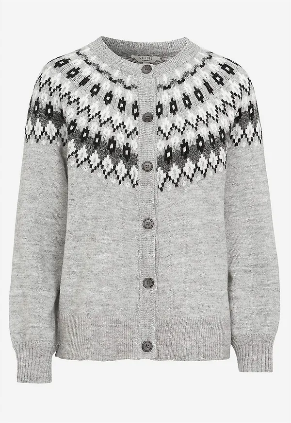 Jacquardmönstrad cardigan