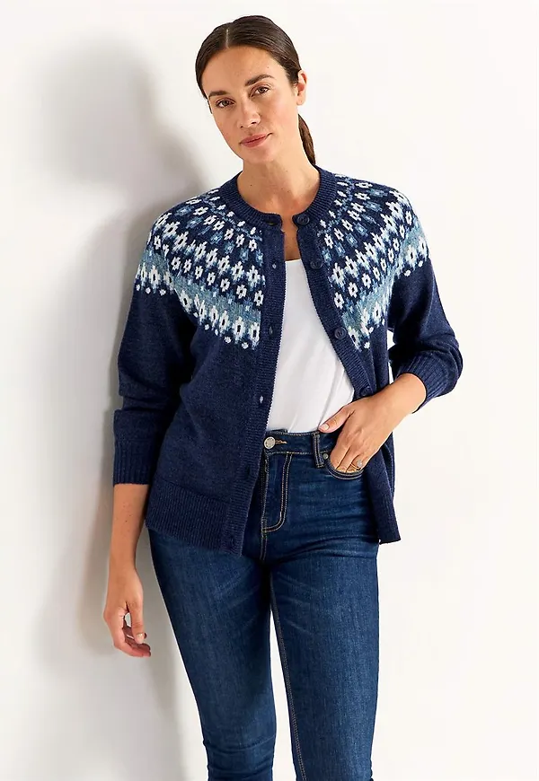 Jacquardmönstrad cardigan