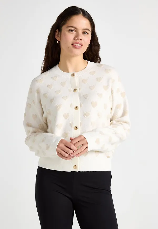 Jacquardstickad Cardigan