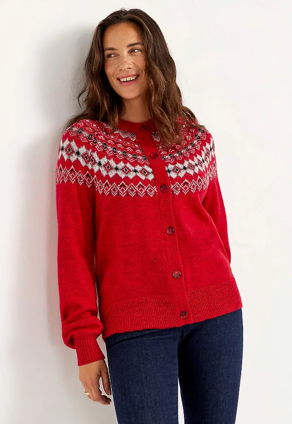 Jacquardstickad cardigan